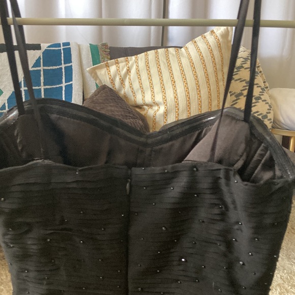 Black Silk Beaded BCBG Max Azria Gown, Size 0 - Picture 9 of 9